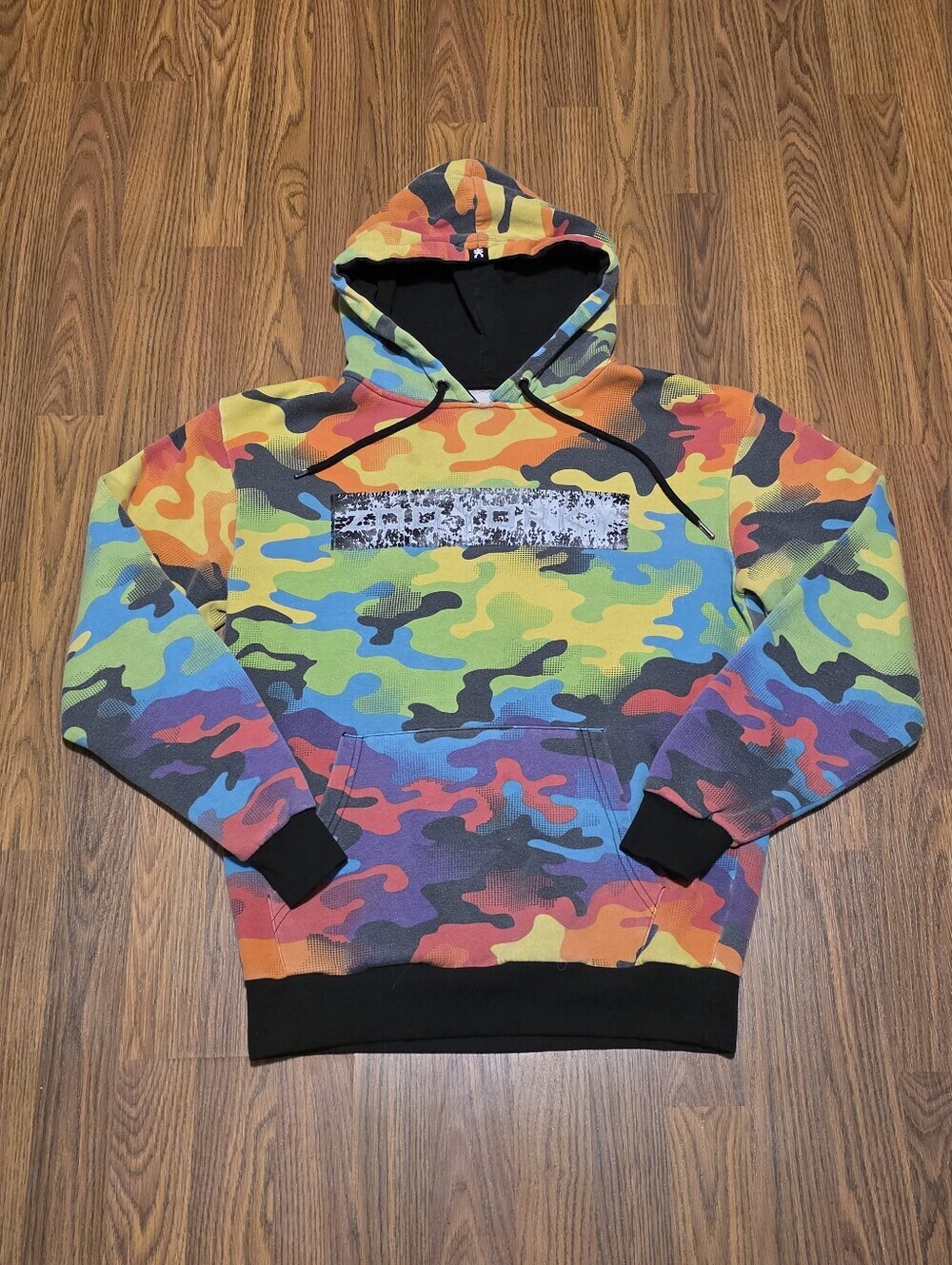 Zoo York Rainbow Camo Hoodie Men's Small S/P Multicolor Streetwear Pull Over C35